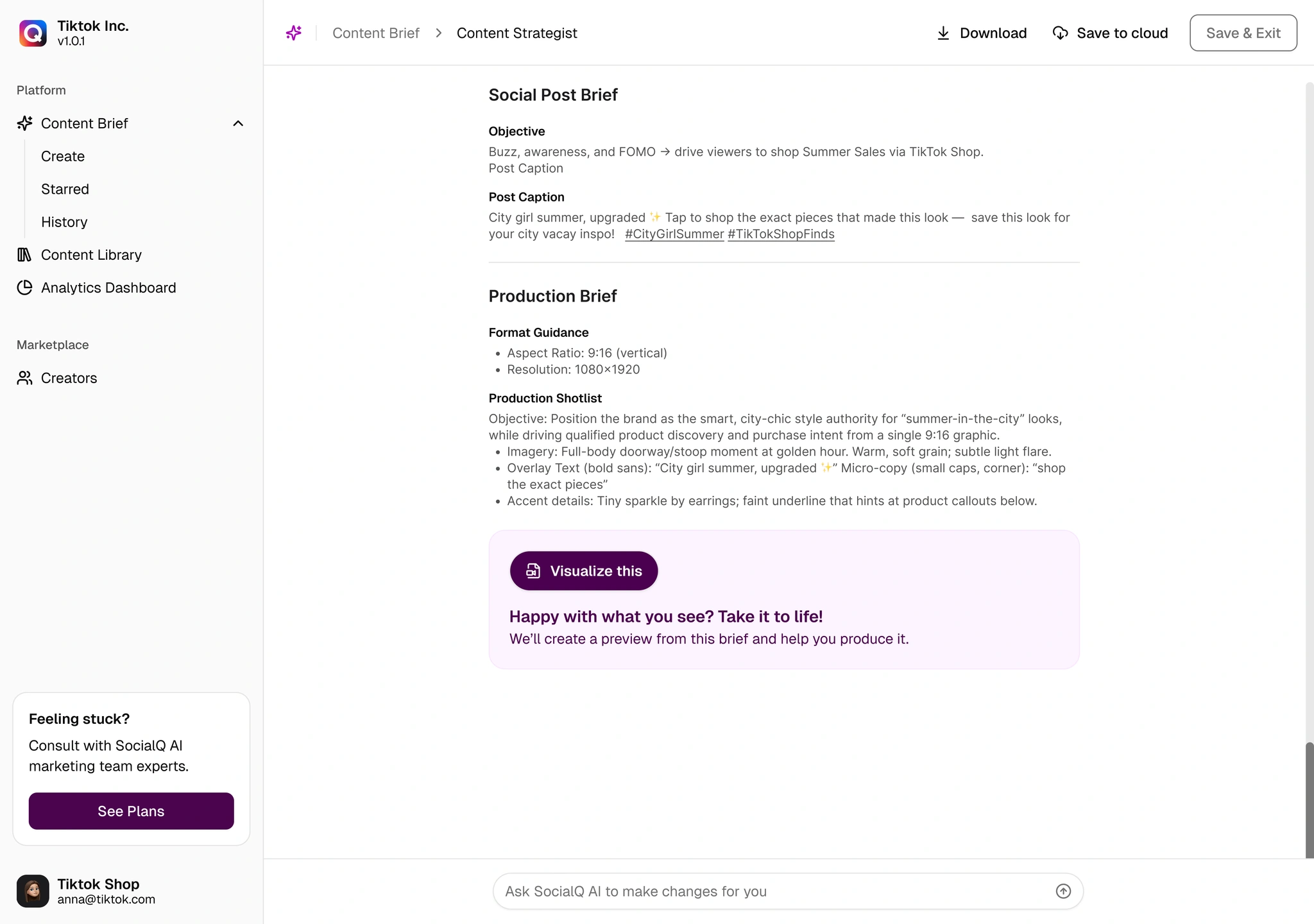 SocialQ AI Content Strategist